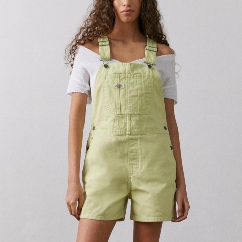 Dickies Utility Denim Dungarees Overalls Romper Skate Light neon green